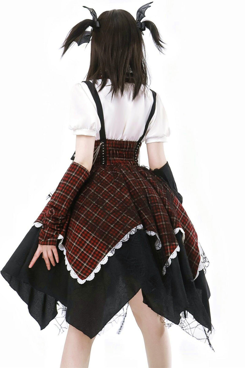 Gothic Academy Idol Lolita Strap Skirt + Shirt + Sleeves