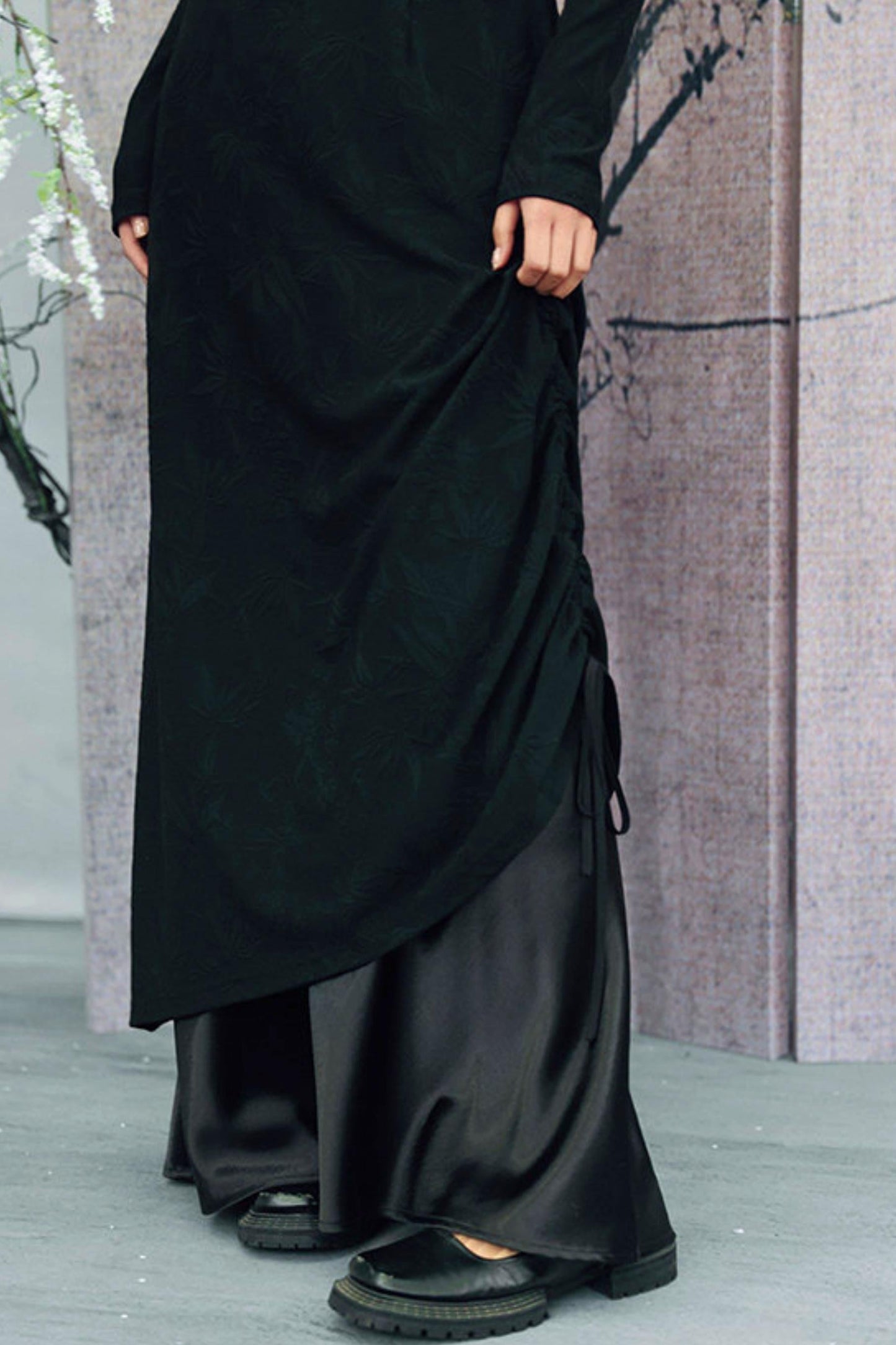 Drawstring Chinese-style Dress