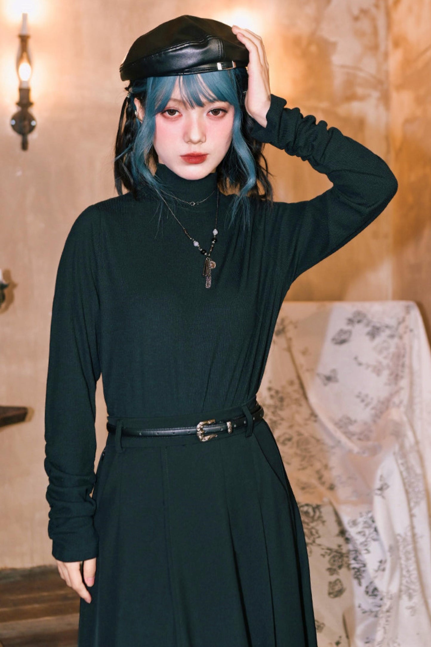 Double Structure Turtleneck Top