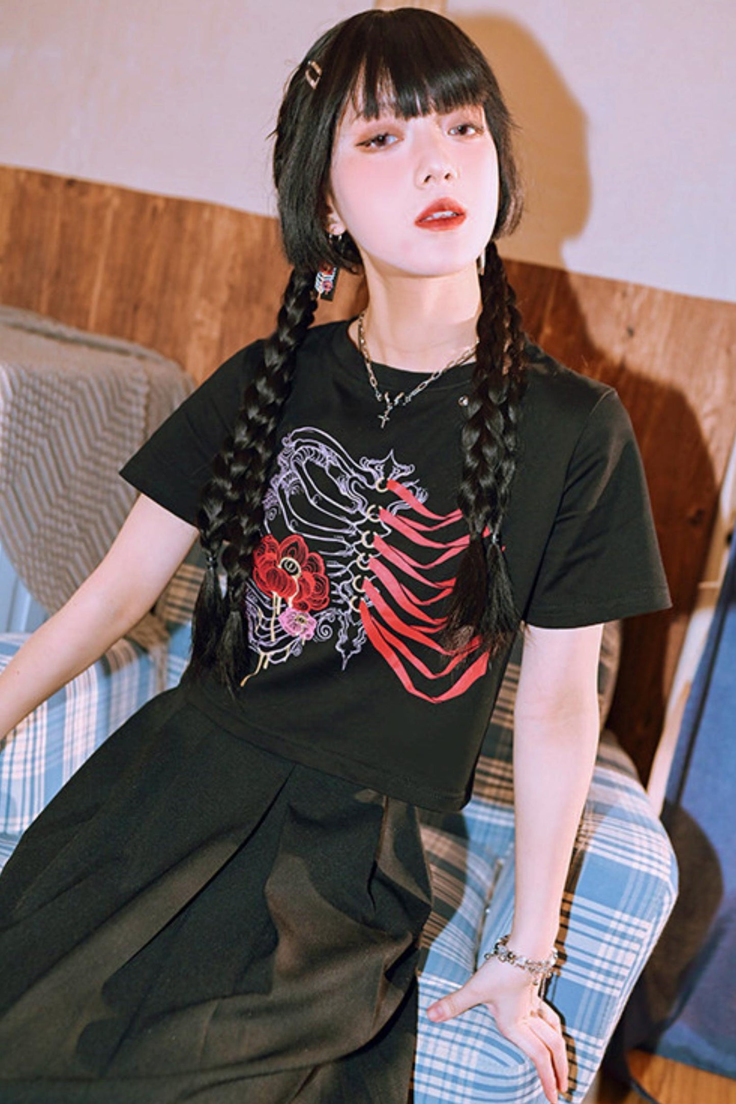 Dark Printed Top