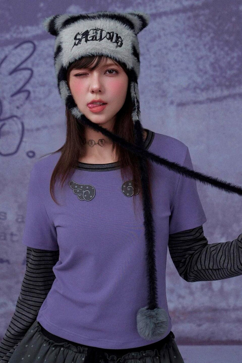 Sweet Black and Purple Tops