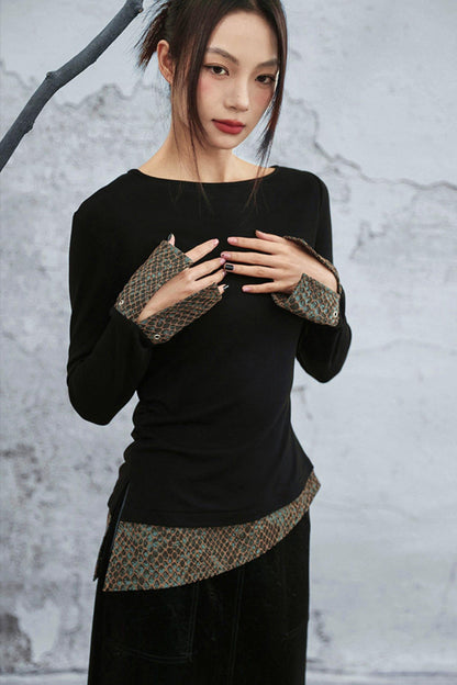 Fish Scale Jacquard Knitted Top