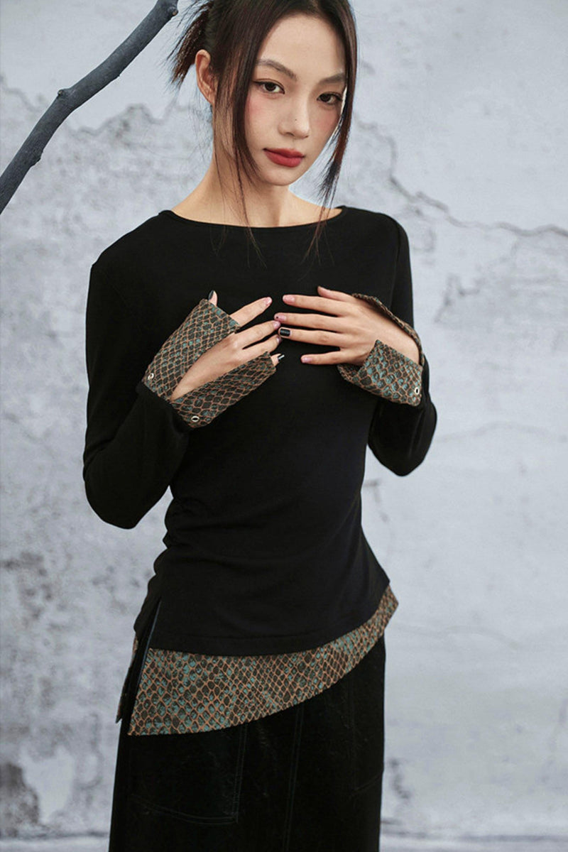 Fish Scale Jacquard Knitted Top