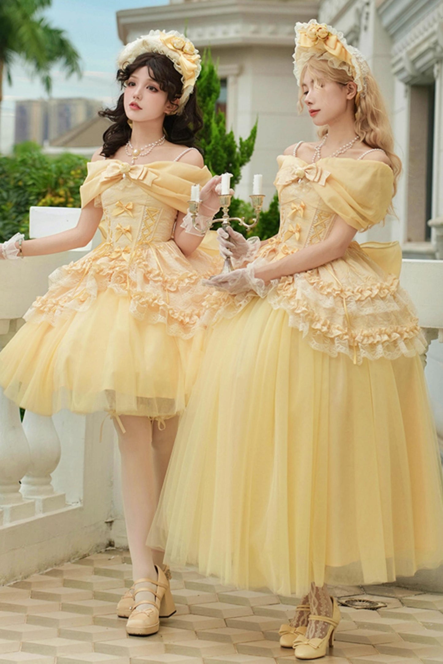 Flower Sweet Mesh Corset Lolita Set