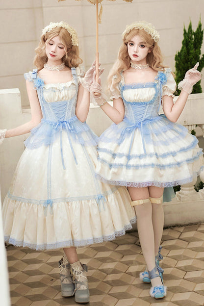 Square Neck Sea Salt Jumper Lolita Set