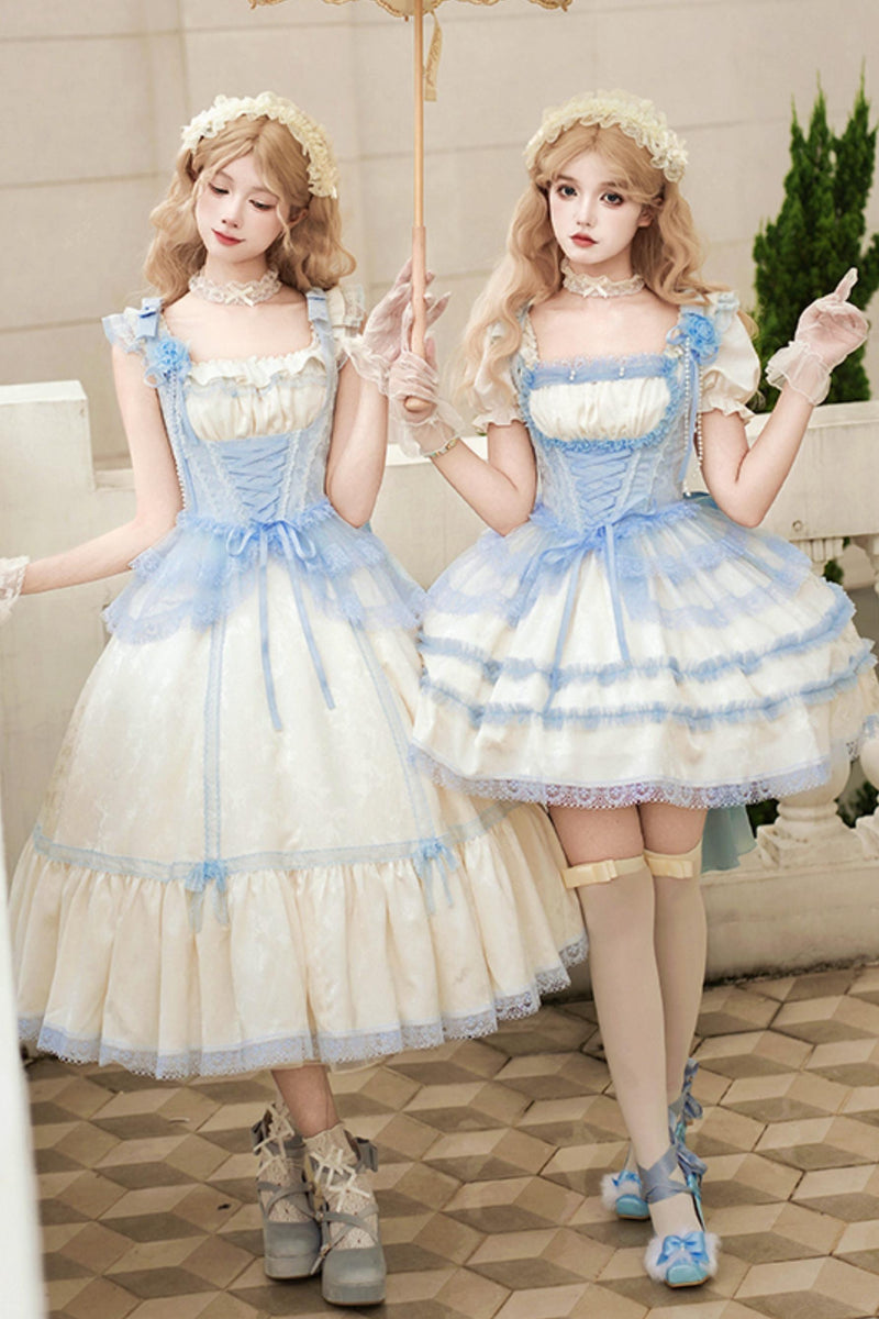 Square Neck Sea Salt Jumper Lolita Set