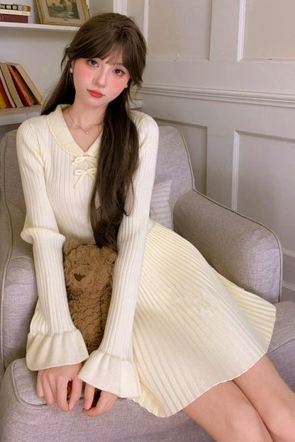 Pleated Sweet Knit Dress