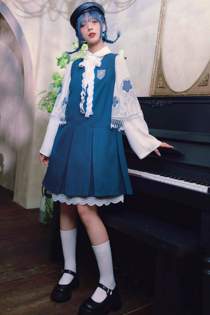 Blue Tears Lace Vest Dress