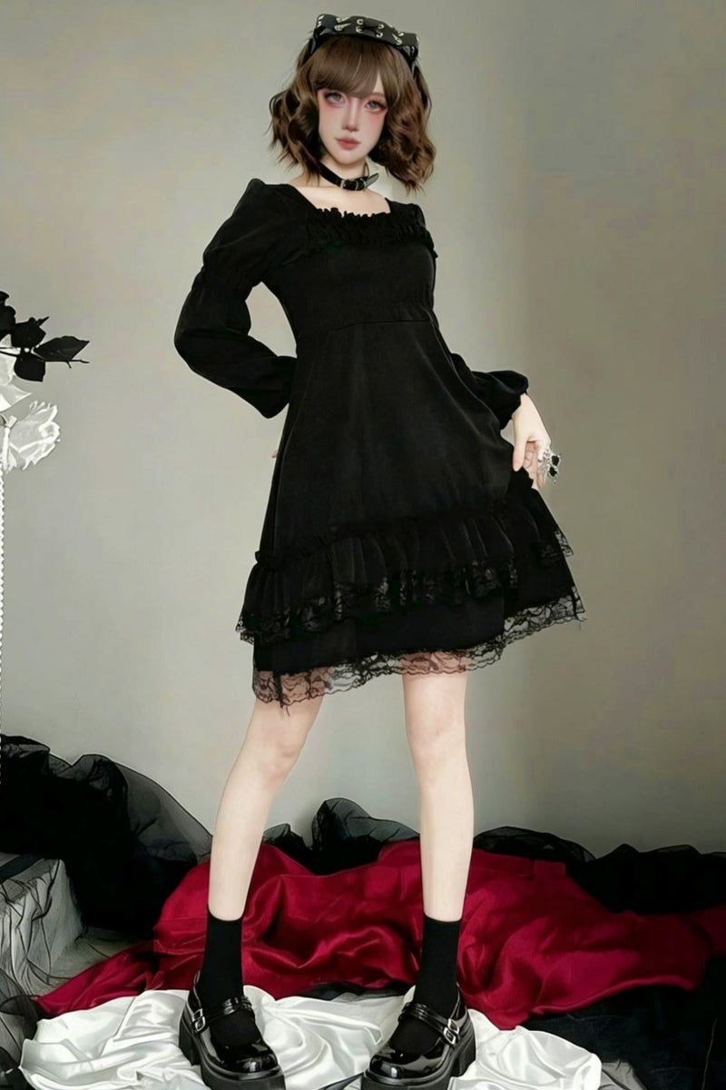 Black Lace Gothic Dress
