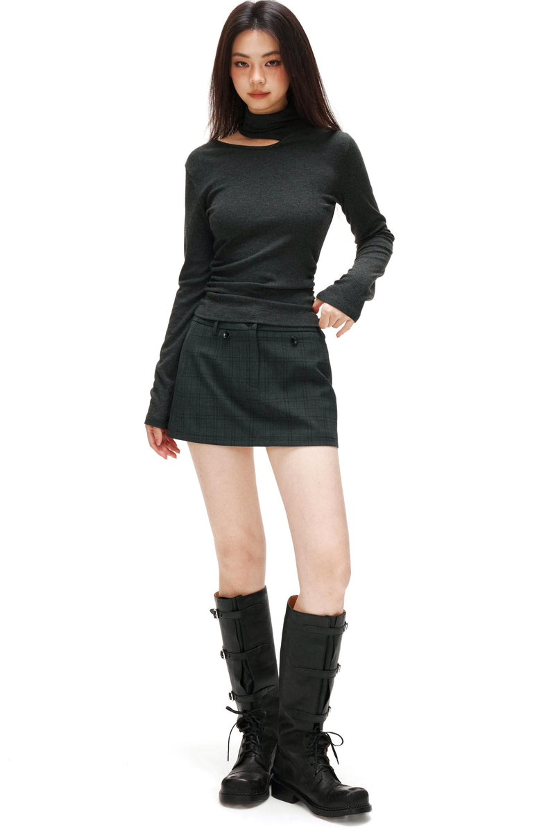 Cut Design Turtleneck Top