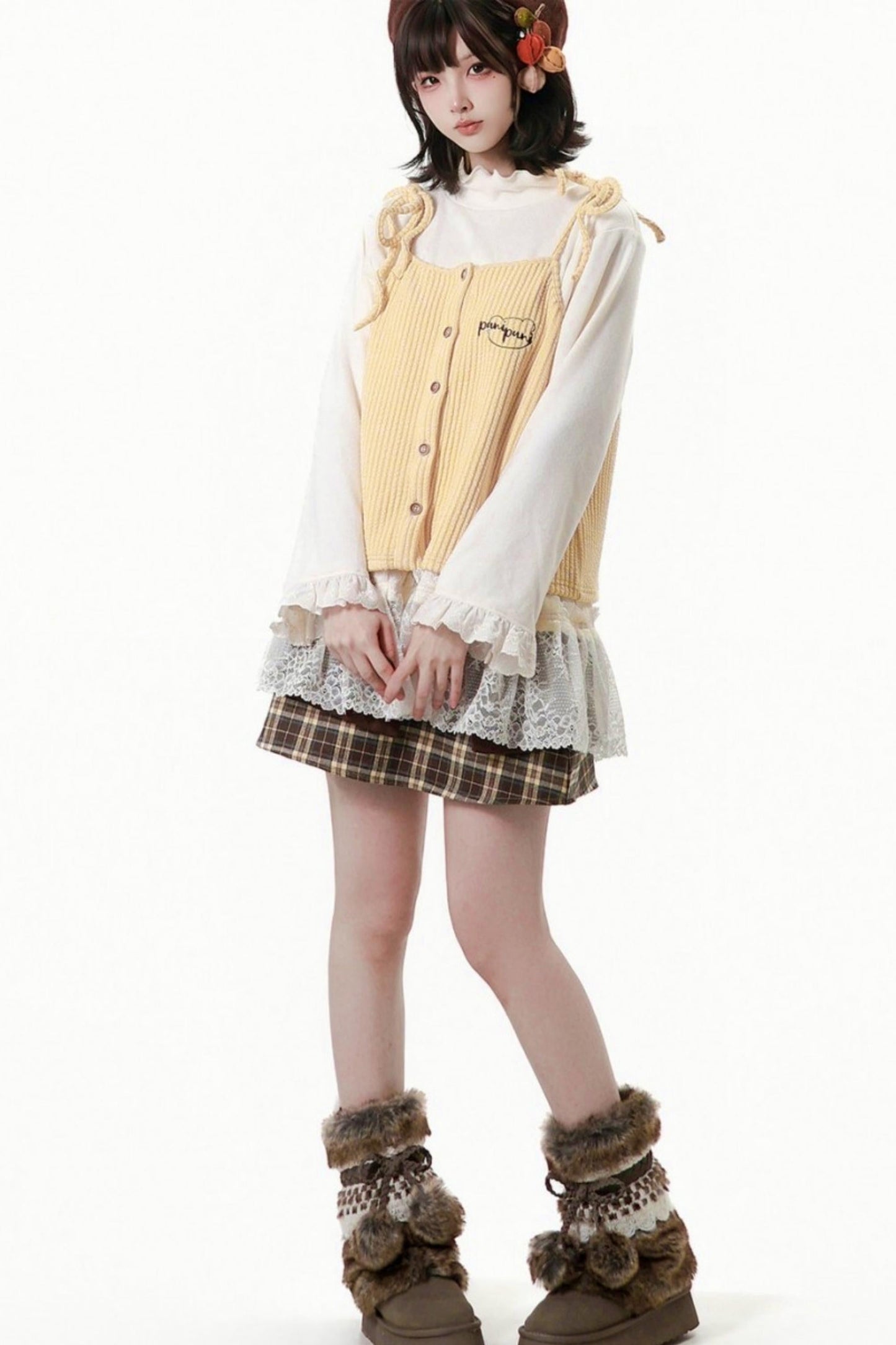 Milky Jacket + Top + Skirt + Pants + Camisole