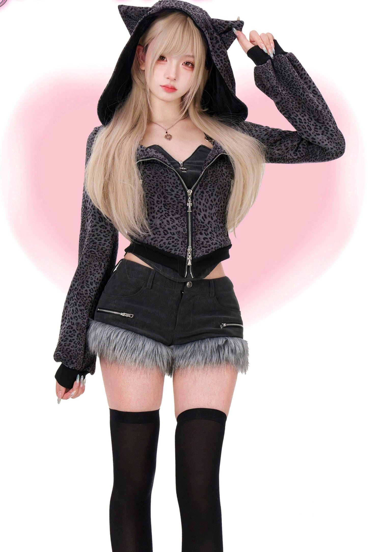 Cat Leopard Jacket + Tops + Pants