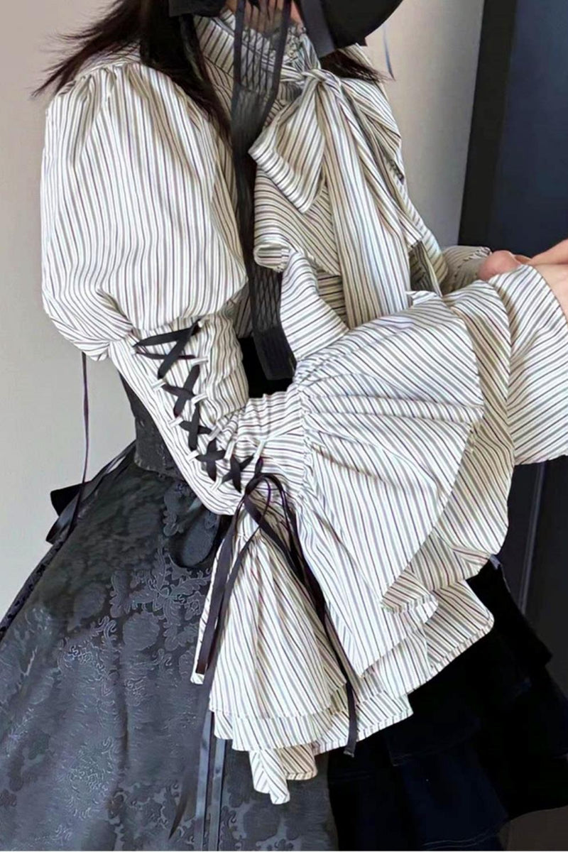 Princess Sleeve Gothic Striped Lolita Blouse