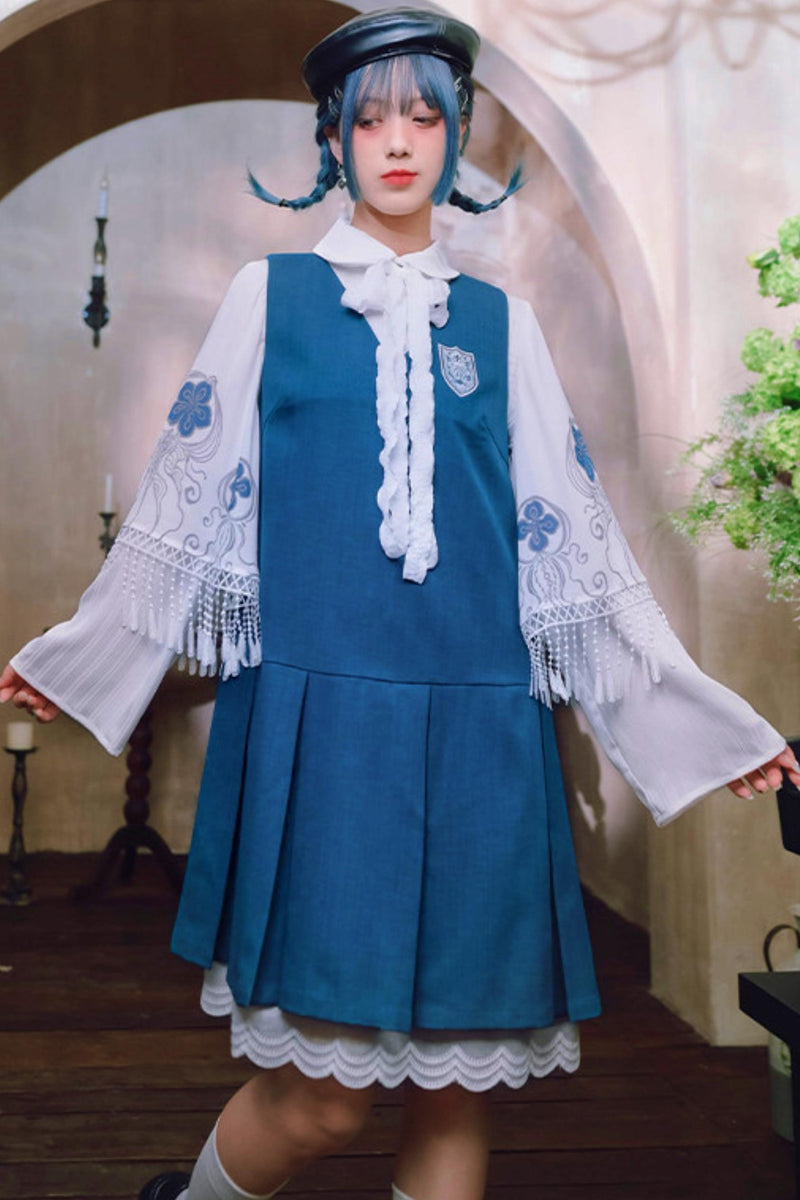 Blue Tears Lace Vest Dress
