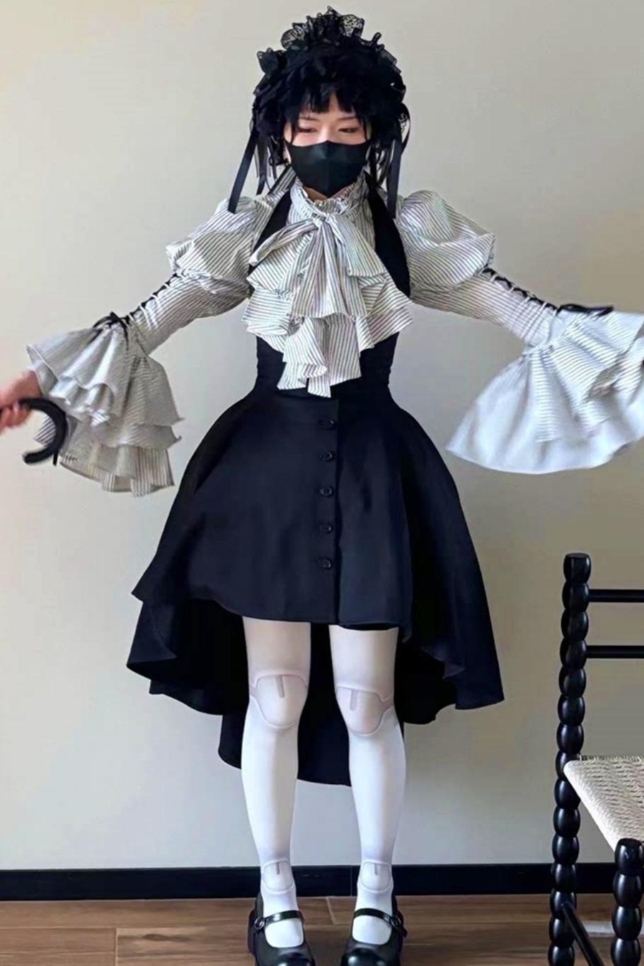 Princess Sleeve Gothic Striped Lolita Blouse