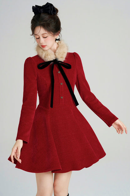 Sweet Fur A-line Dress