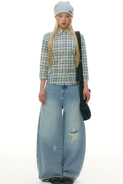 Plaid Y2k Fitted Top
