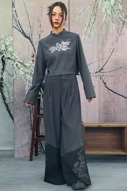 Dragon Embroidery Blazer Top