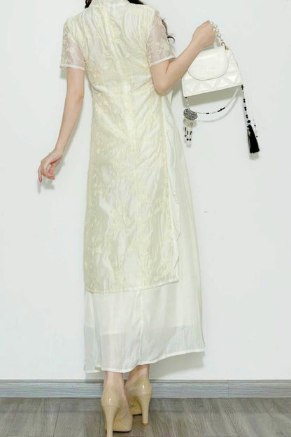 White Chinese-style Dress