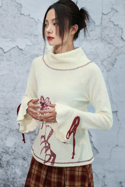 Color Blocked Plush Knit Sweaters