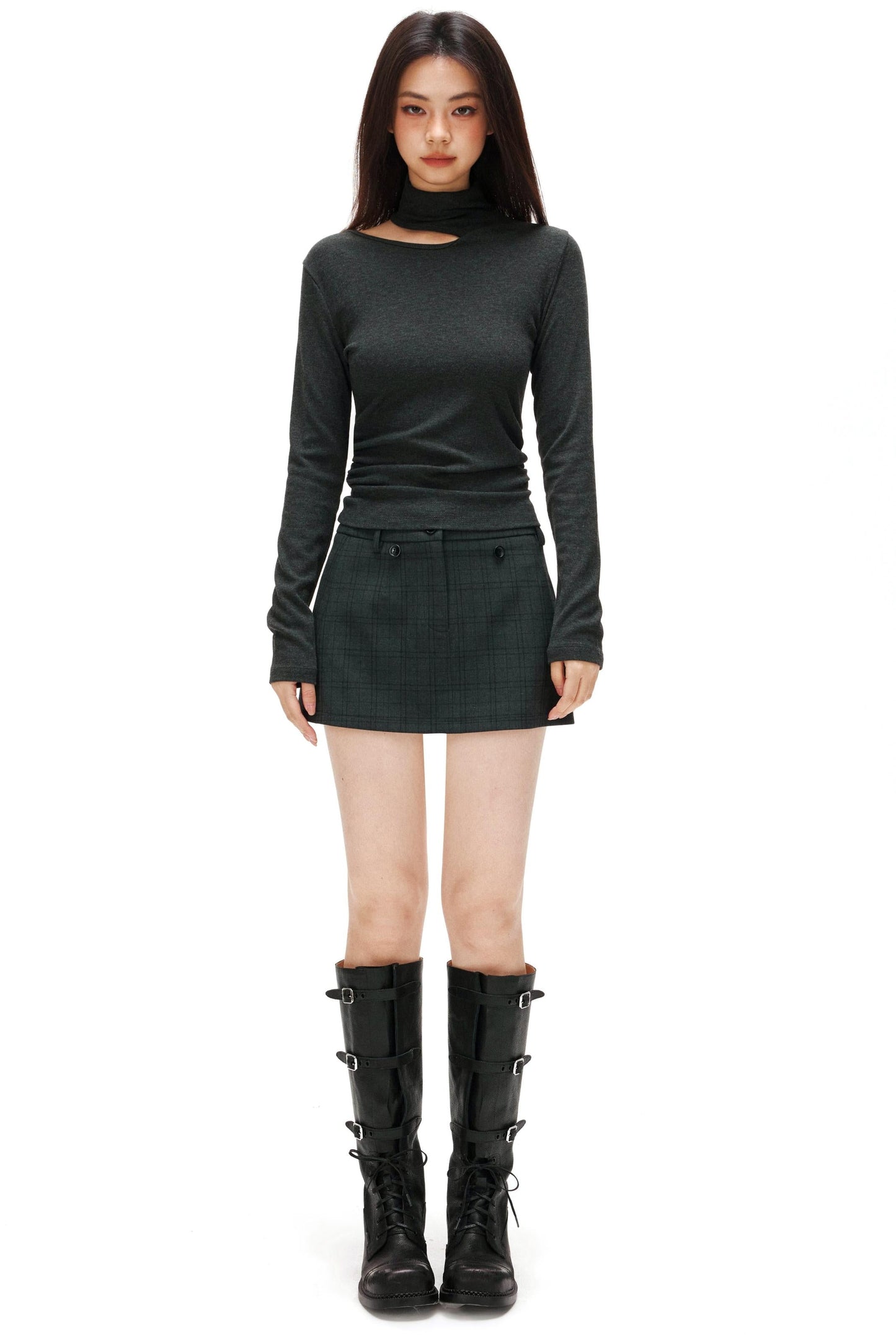 Cut Design Turtleneck Top
