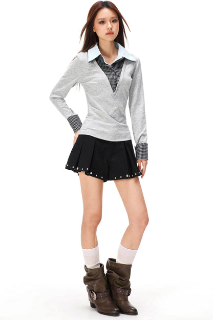 Retro Knit Patchwork Top