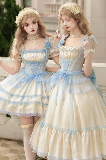 Square Neck Sea Salt Jumper Lolita Set