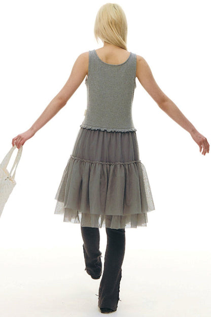 Y2k Tulle Vest Dress