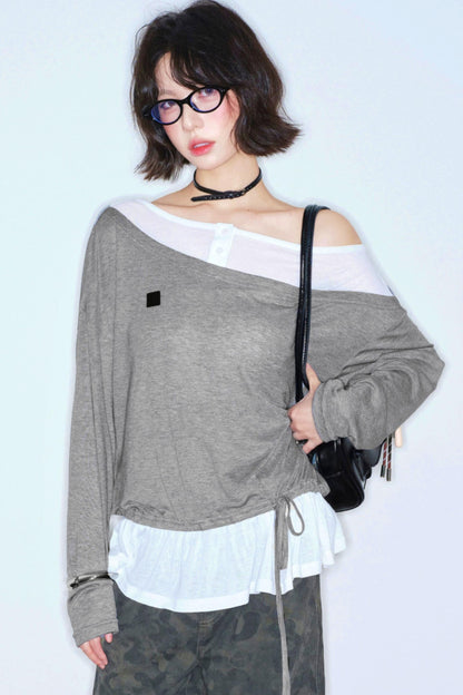 Asymmetrical Off Shoulder Top