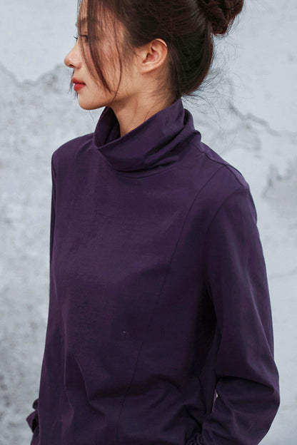 Mode Purple Turtleneck Top