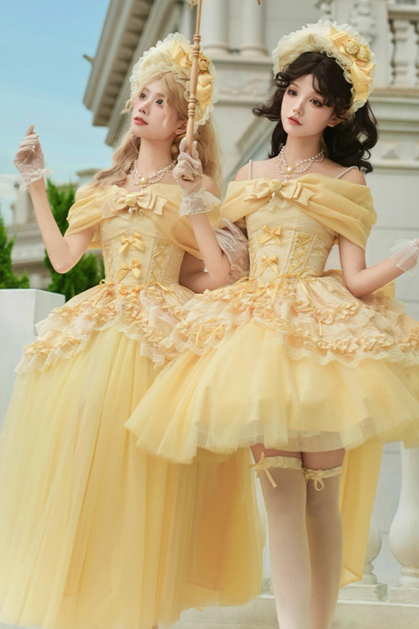 Flower Sweet Mesh Corset Lolita Set