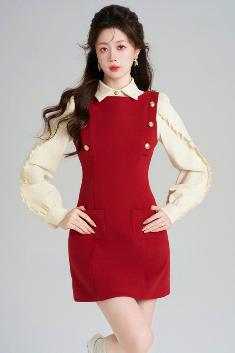 French Retro A-line Dress + Top