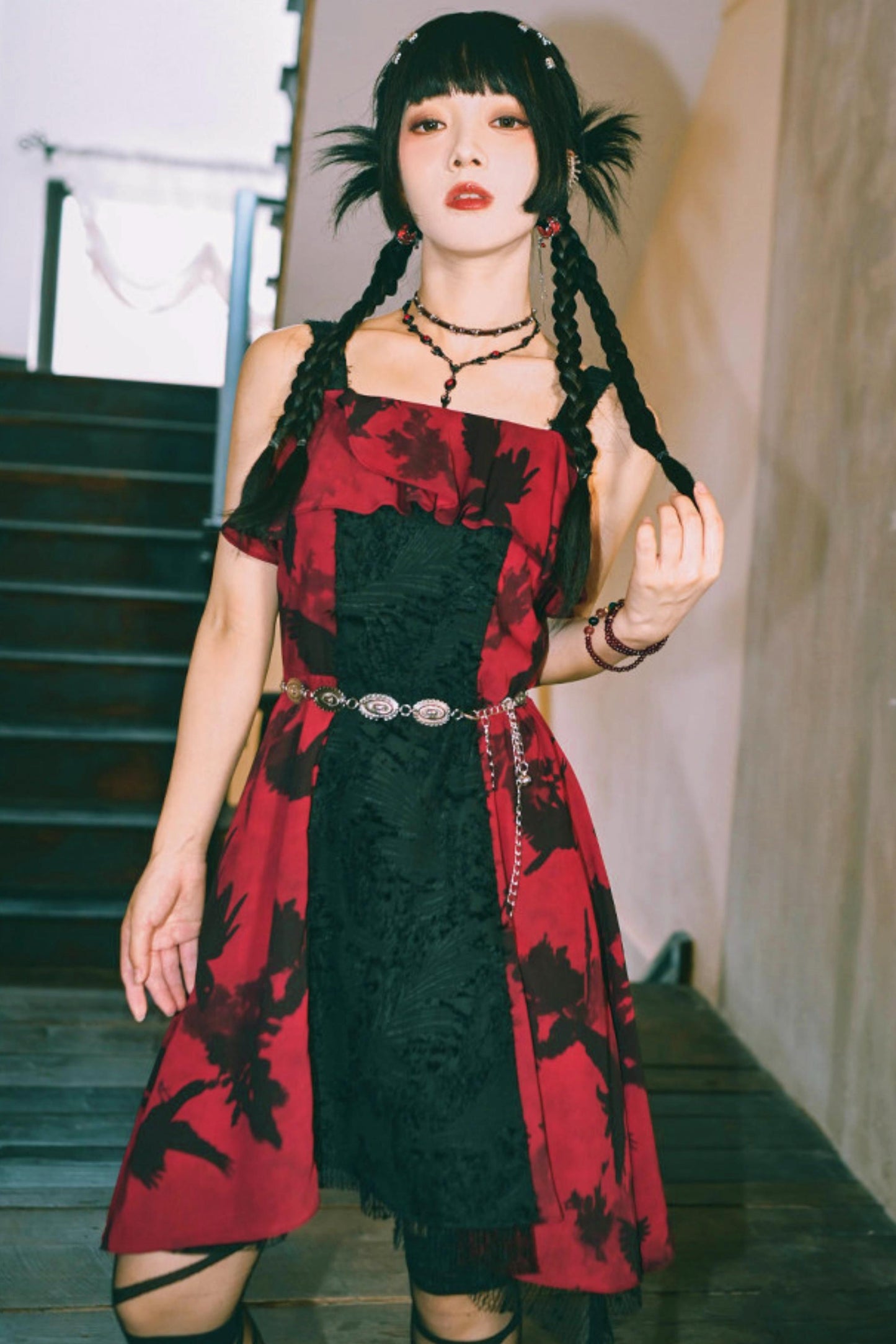 Dark Crow Chiffon Dress