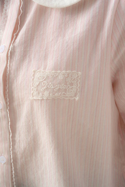 Doll Collar Cotton Blouse