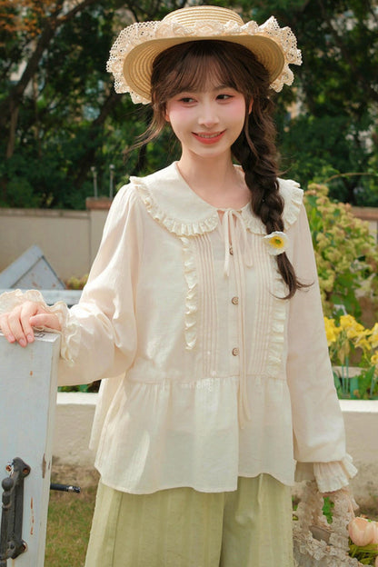 Pure Cotton Doll Collar Blouse