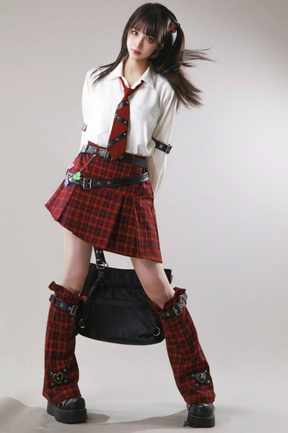Leather Trim Shirt + Tie