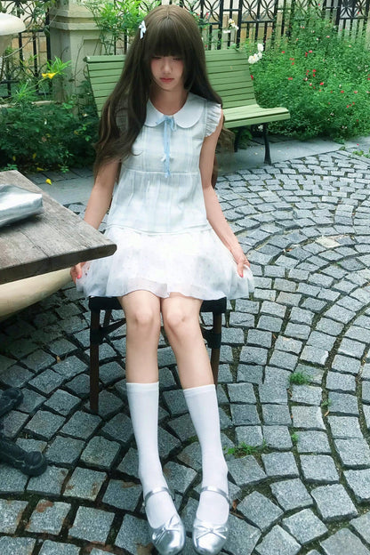 Angelic Doll Collar Top + Dot Skirt