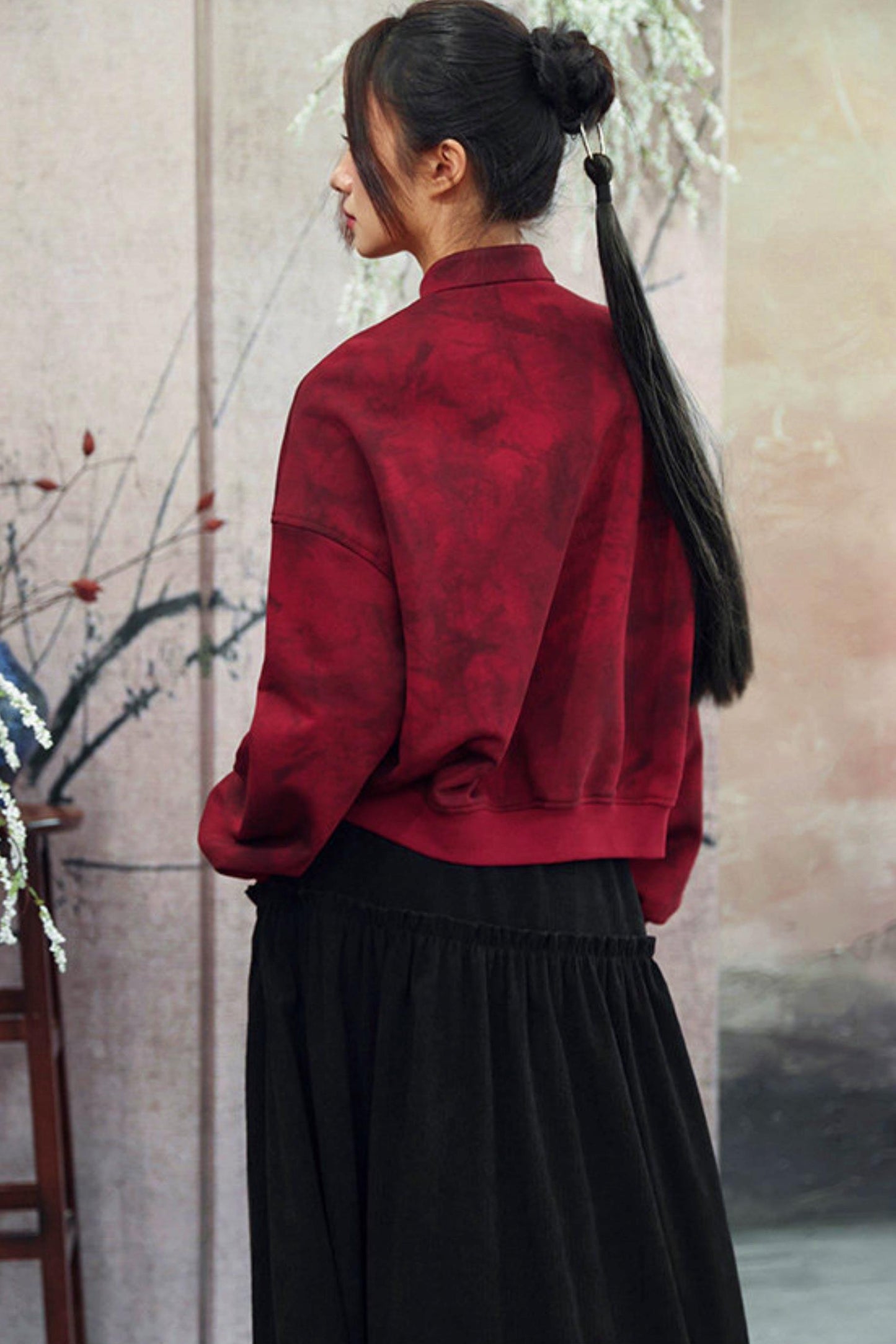 Gradient Stand Collar Shirt