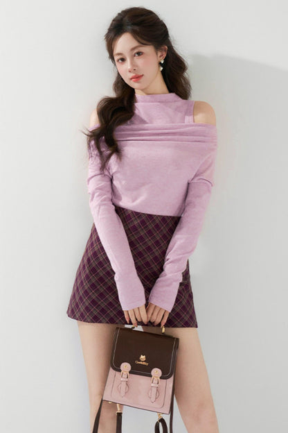 French Knit Off-shoulder Top