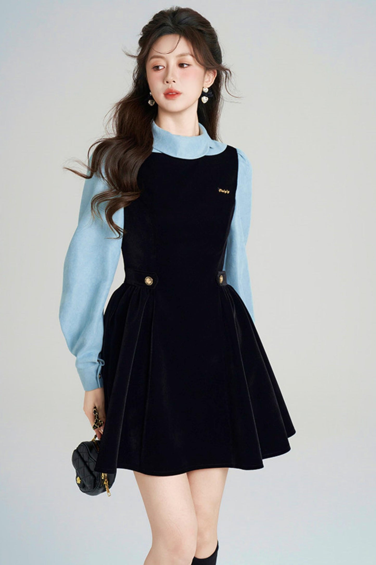 Spliced Velvet Hepburn Dress