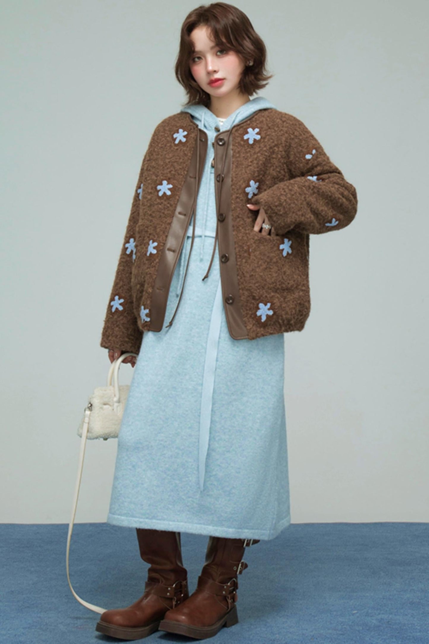 Ice Sweet Knit Hooded Dress