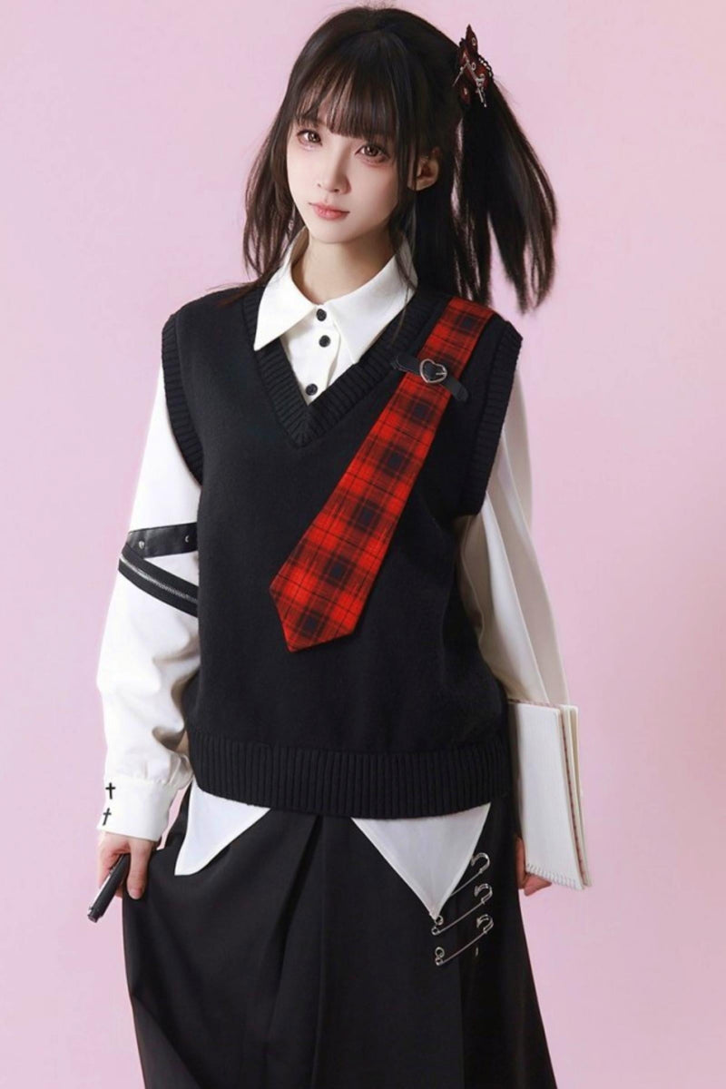 Patchwork Two Piece Tie Design Top