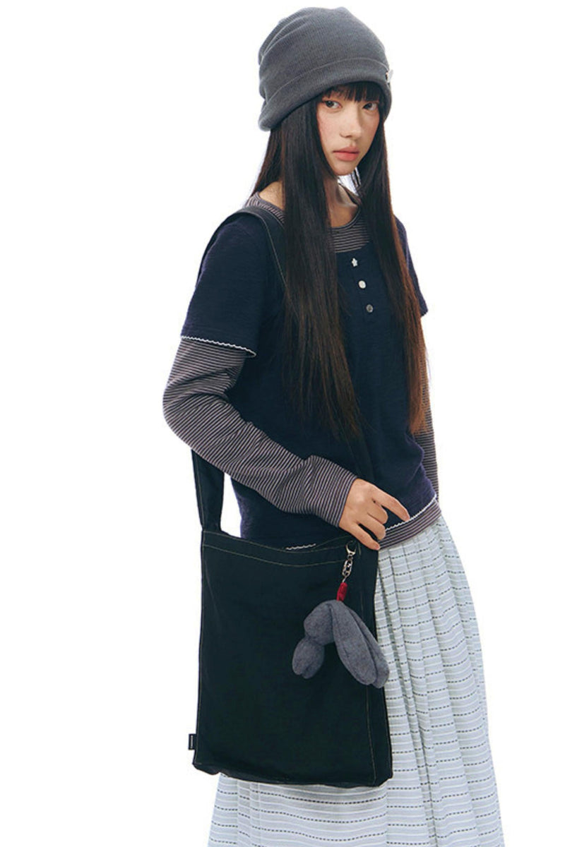 Contrast Color Layered Top