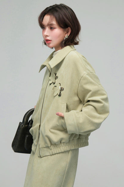 Retro Patchwork Jacket + Skirt