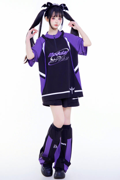 Pre-order Item: Y2k Subculture Cyber T-shirt + Shorts + Leg Covers