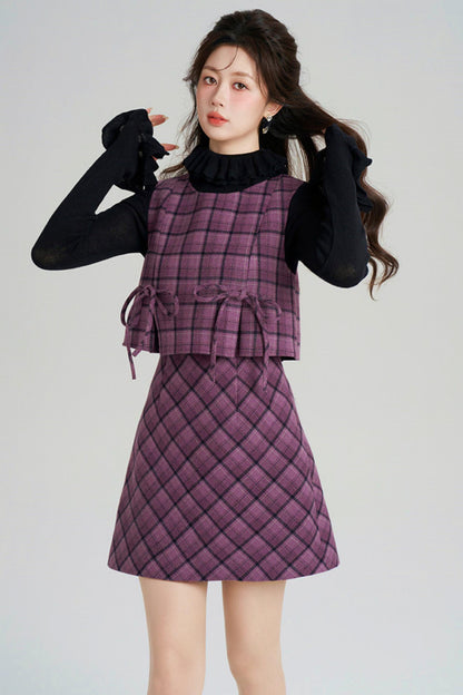 Check Vest Dress + Top