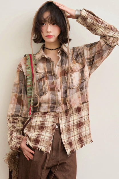 Hazelnut Latte Plaid Blouse
