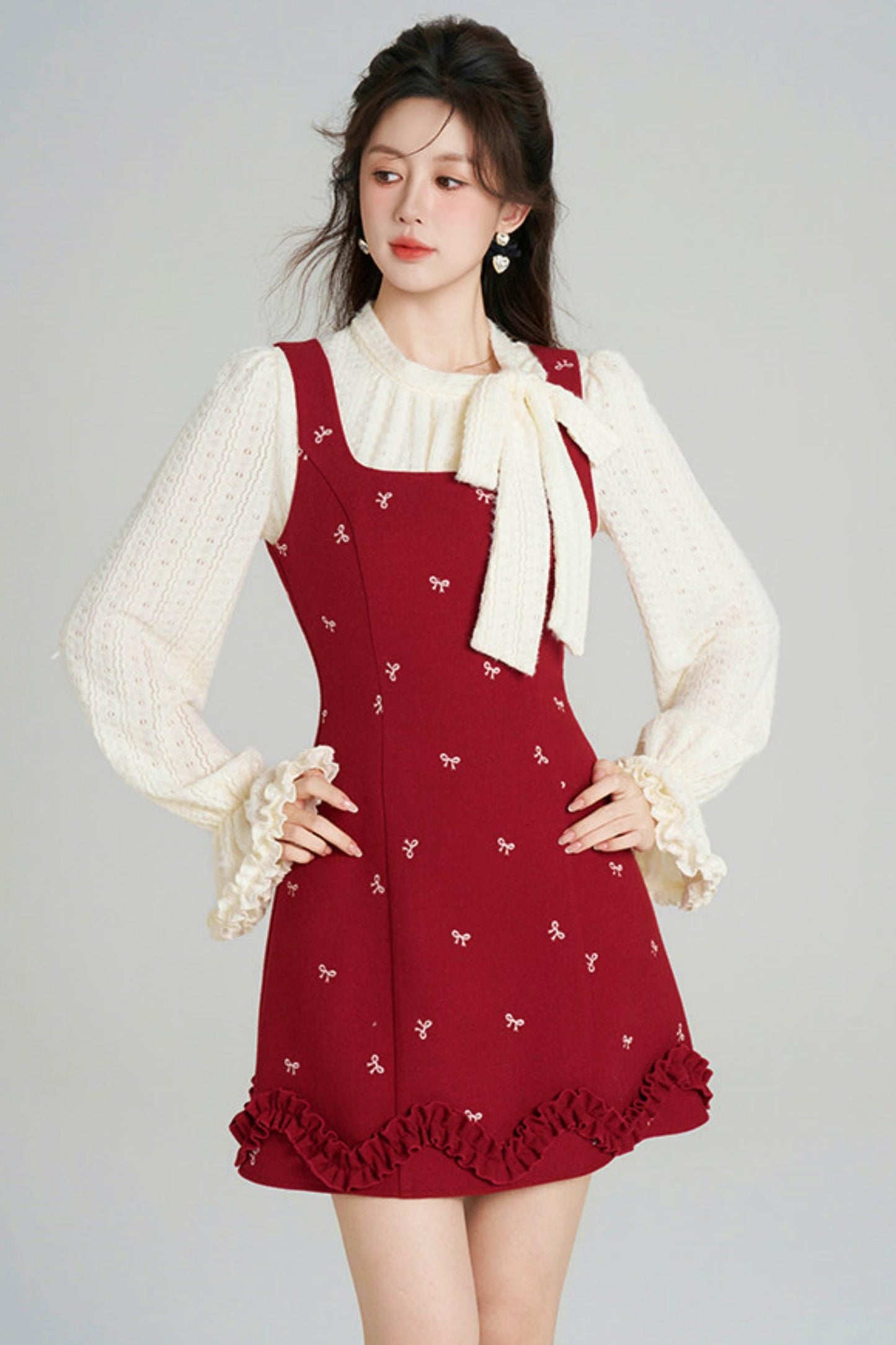 Sweet Red Vest Dress + Tops