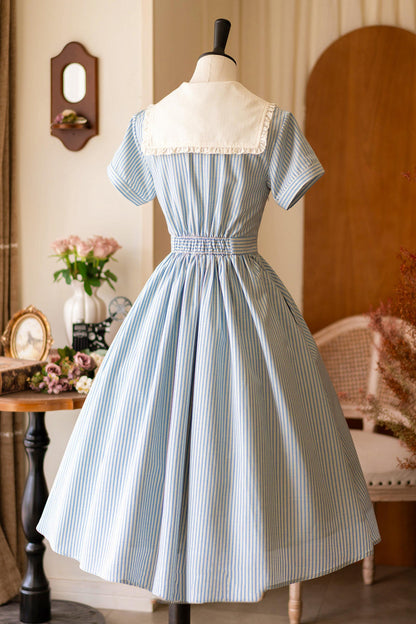 French Retro Linen Dress