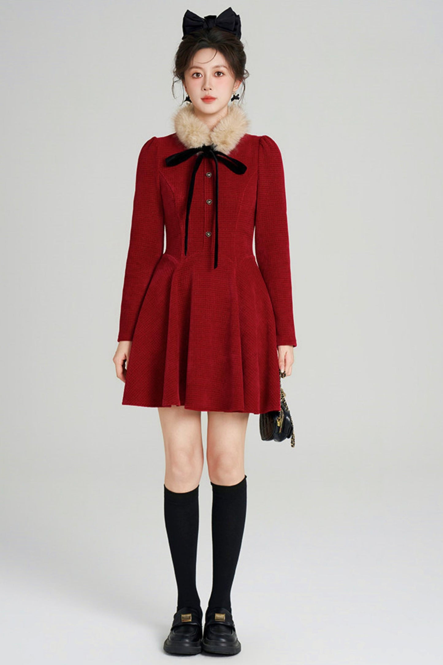 Sweet Fur A-line Dress